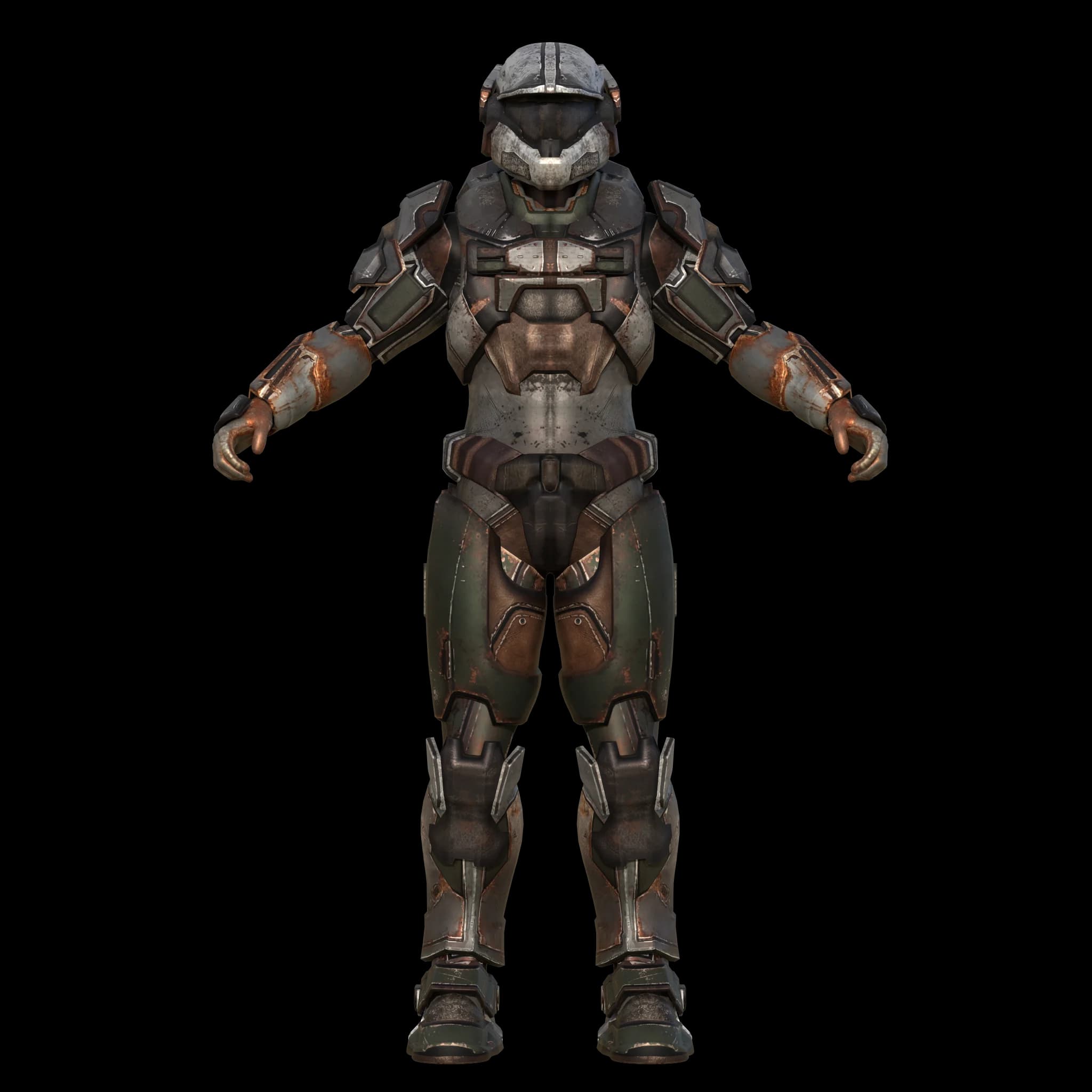 PBR map set on armor — albedo, normal, and roughness combined