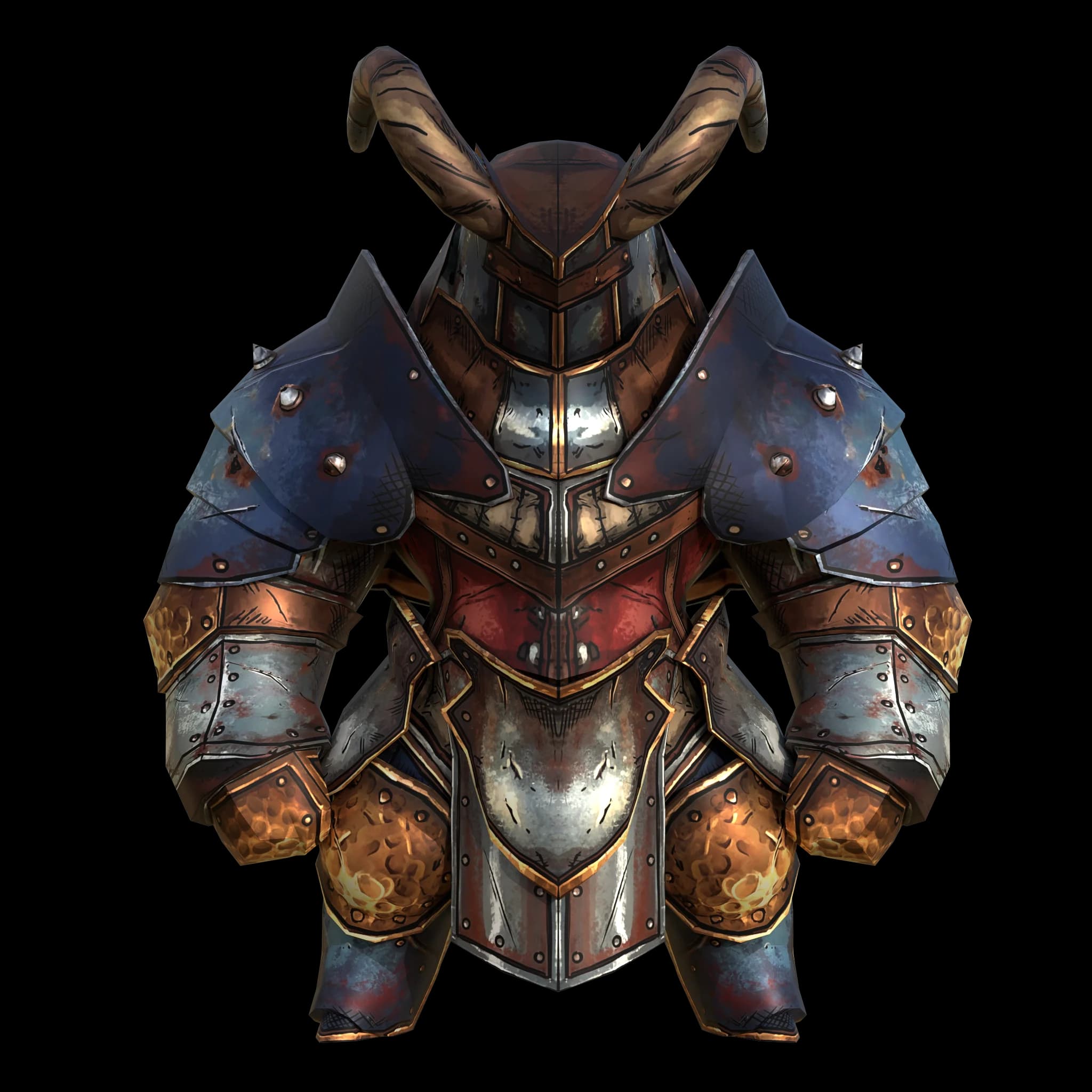Knight model textured with TextureFast: normal and roughness maps add armor detail and varied gloss