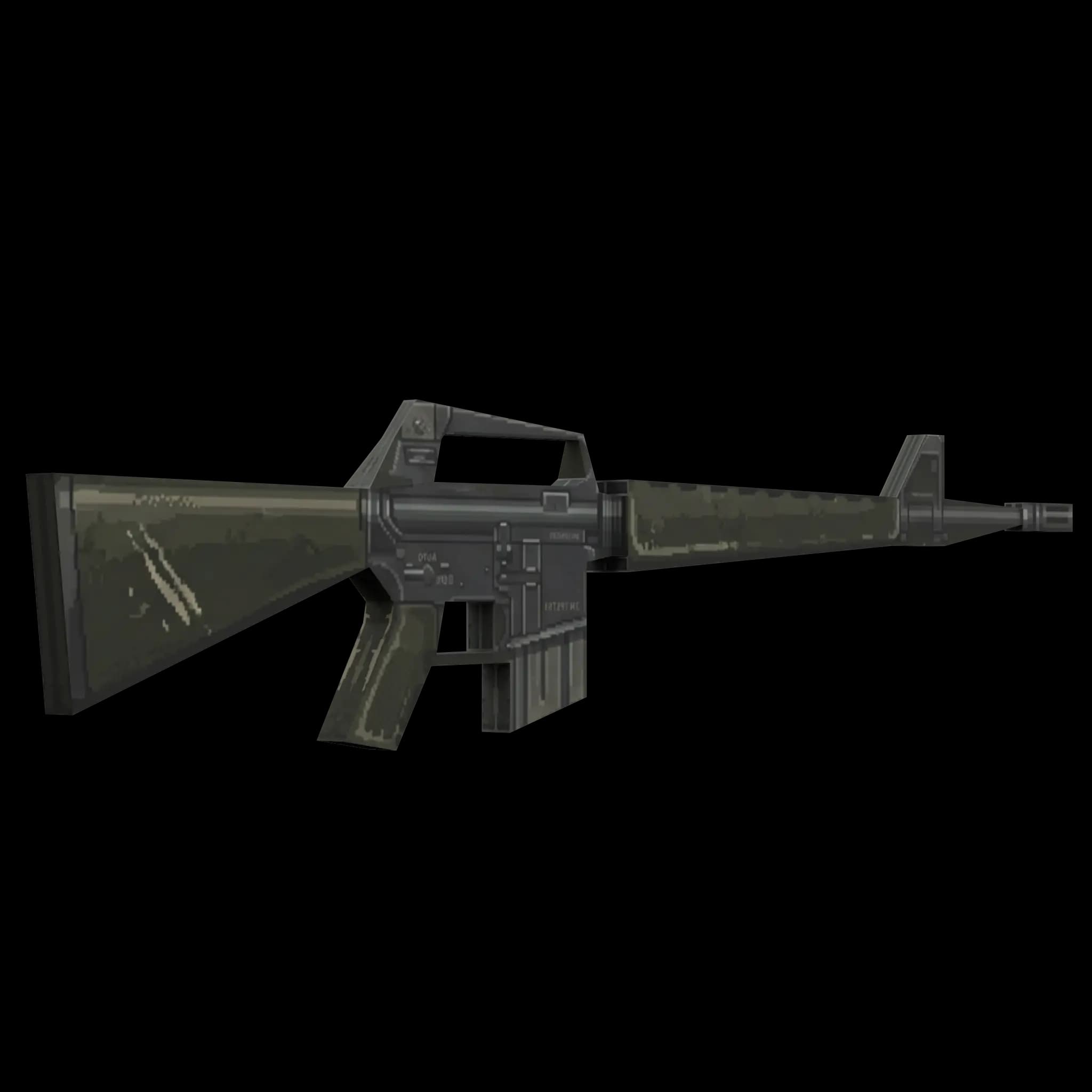 Rifle model textured with TextureFast using base color, normal, roughness, and ambient occlusion maps
